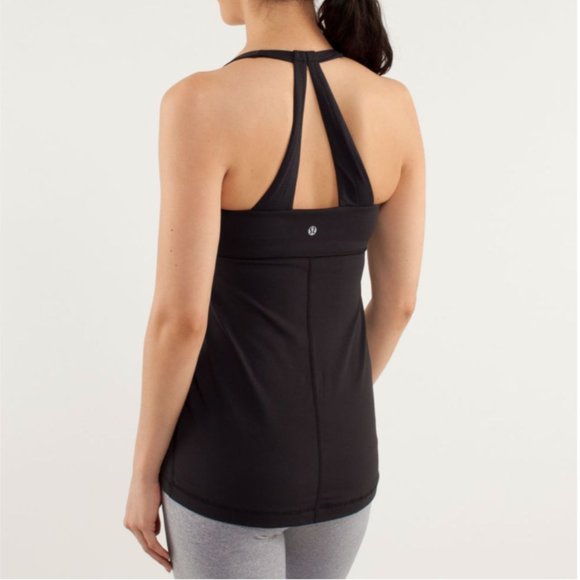 Lululemon Scoop Me Up Black Tank Women's Size 6 As New !! - Picture 1 of 13